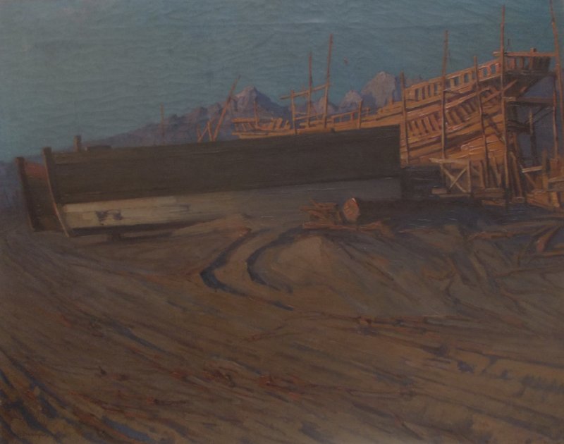 1920 - Barche in costruzione a Forte dei Marmi